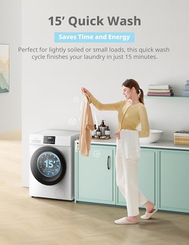 COMFEE' Freestanding Washing Machine,10KG Load,A-10% Class, 1400RPM, Steam Care,BLDC Motor,Woolmark,Touch Panel,White-CFP03EW100W-UK - Image 6