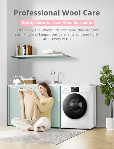 COMFEE' Freestanding Washing Machine,10KG Load,A-10% Class, 1400RPM, Steam Care,BLDC Motor,Woolmark,Touch Panel,White-CFP03EW100W-UK - Image 5